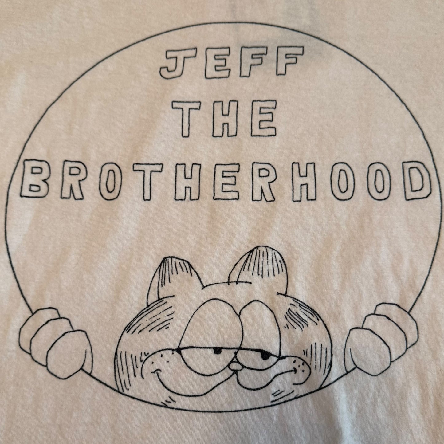 Jeff The Brotherhood Band Garfield Off-White T-Shirt Size M