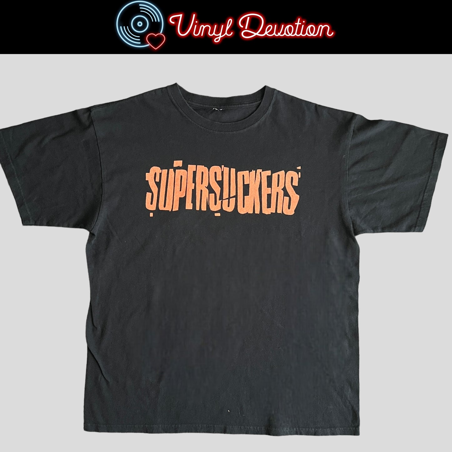 Supersuckers Band  - Black with Orange Logo T-Shirt Size Large