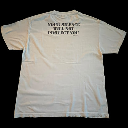 Anti-Flag Band Your Silence Will Not Protect You Vintage White T-Shirt Size XL