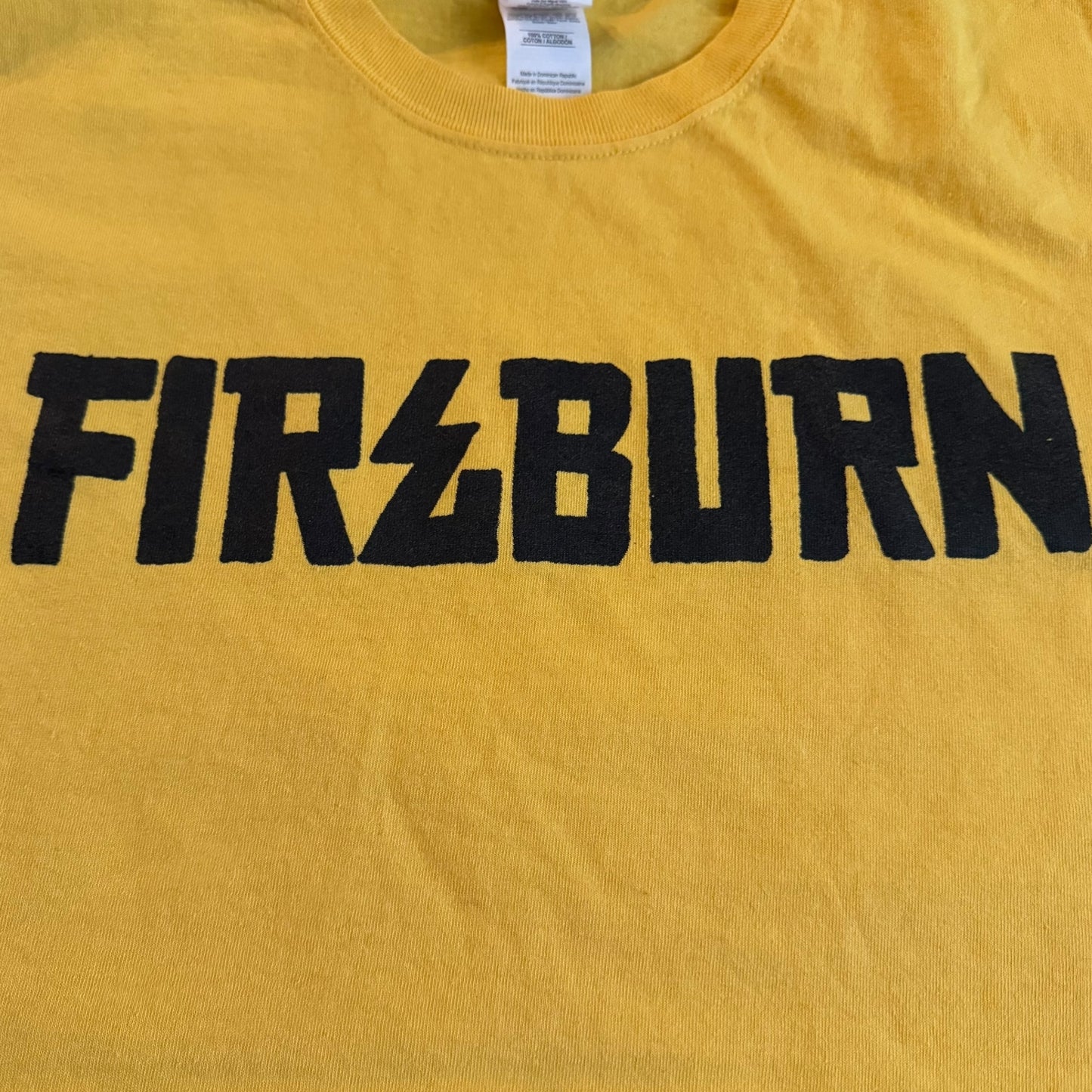 Fireburn Hardcore Band Yellow T-Shirt Size L