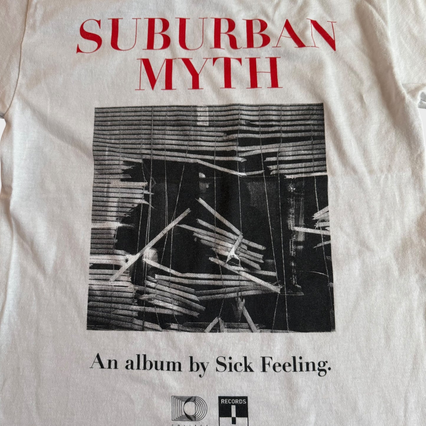 Sick Feeling Band Suburban Myth White T-Shirt Size S