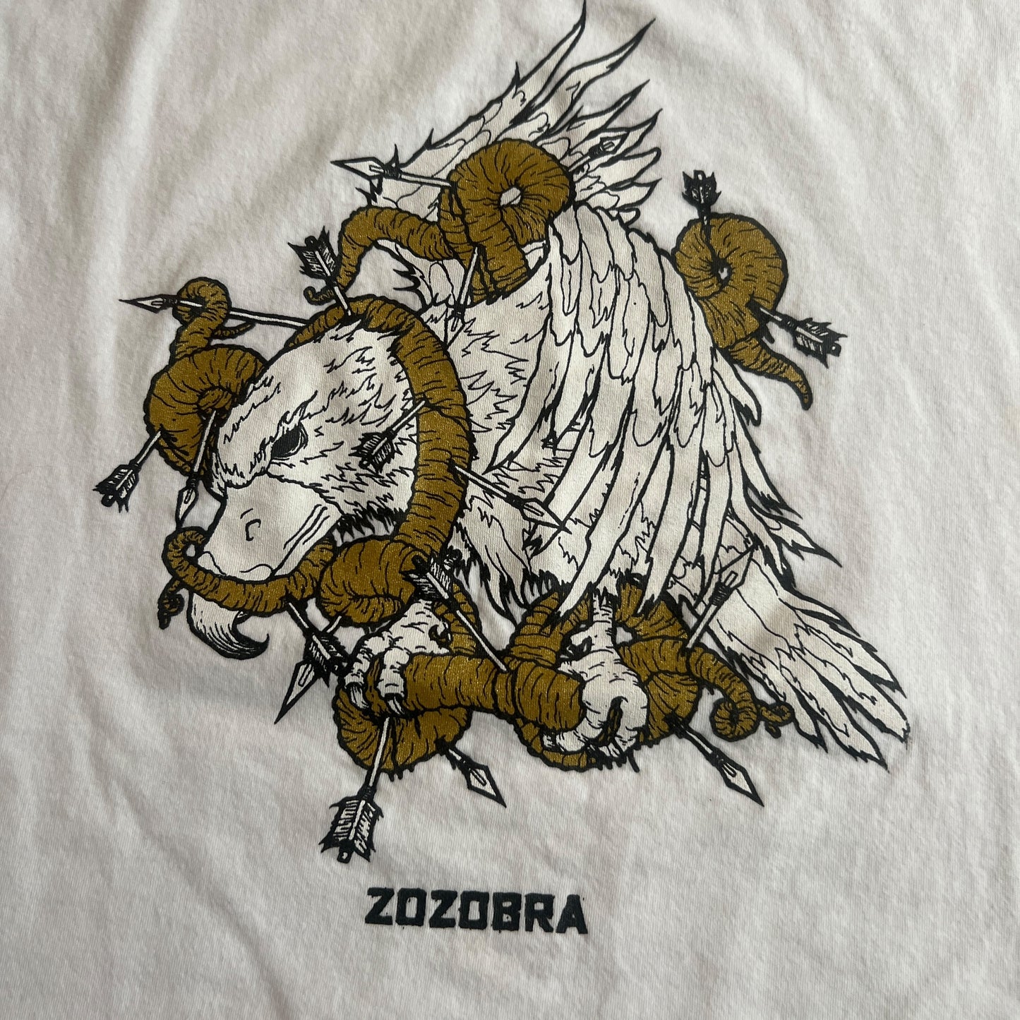 Zozobra Band Bird Of Prey White T-Shirt Size L Cut Sleeves Caleb Scofield Cave In