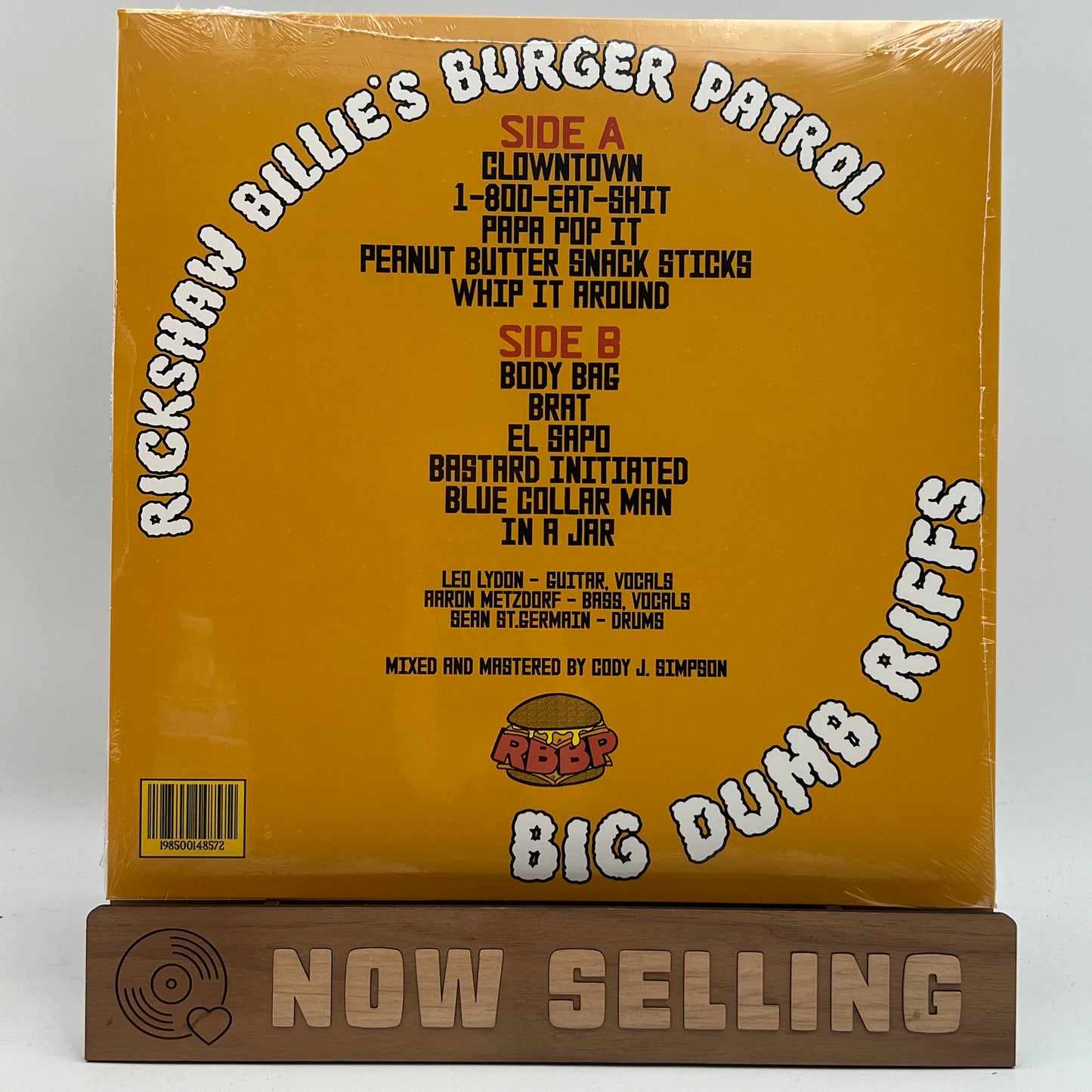 Rickshaw Billie's Burger Patrol - Big Dumb Riffs Vinyl LP Orange Transparent SEALED