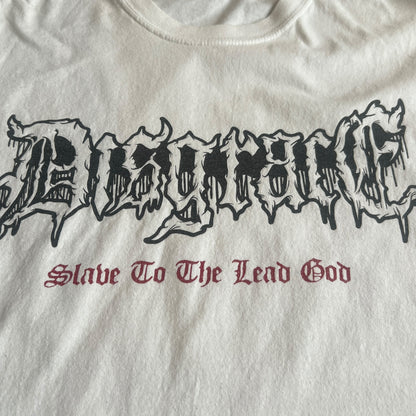 Disgrace Band Slave To The Lead God - True Enemy White T-Shirt Size XL