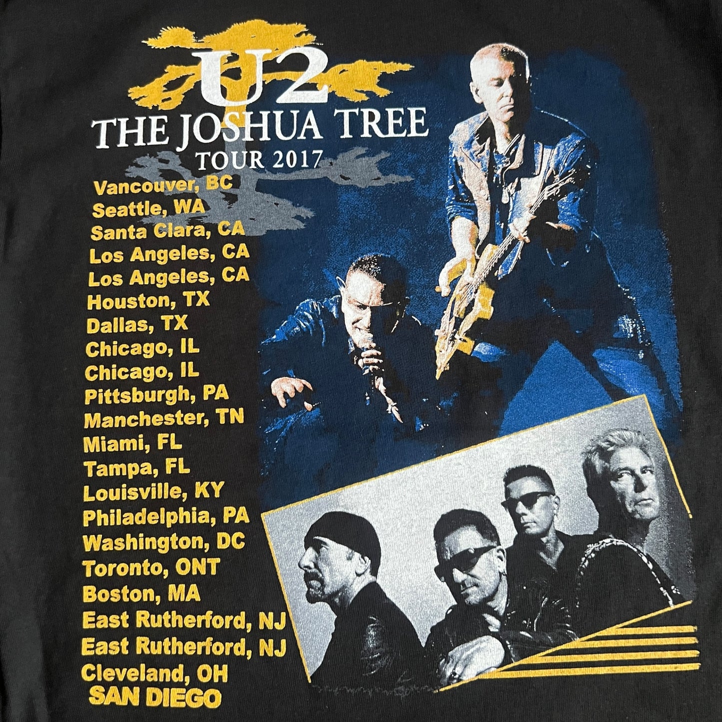 U2 - The Joshua Tree Tour 2017 Black T-Shirt Size Medium