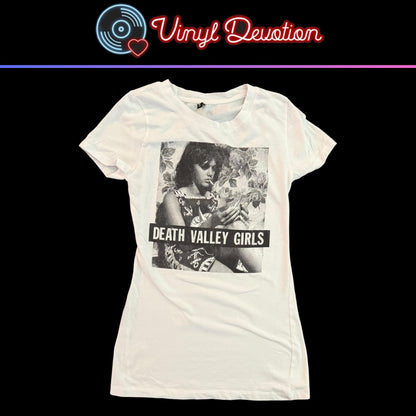 Death Valley Girls Band Cigarette Girl White T-Shirt Size Women's Medium Slim Fit