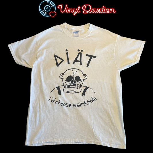 Diat Band I'd Choose A Sinkhole Positive Energy White T-Shirt Size L Diät