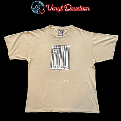 The Offspring Band Barcode Skulls Vintage Tan T-Shirt Size XL