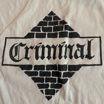 Criminal Oi Punk Band Cut Sleeves White T-Shirt L