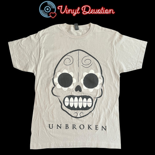 Unbroken Band Sugar Skull Light Gray T-Shirt Size M