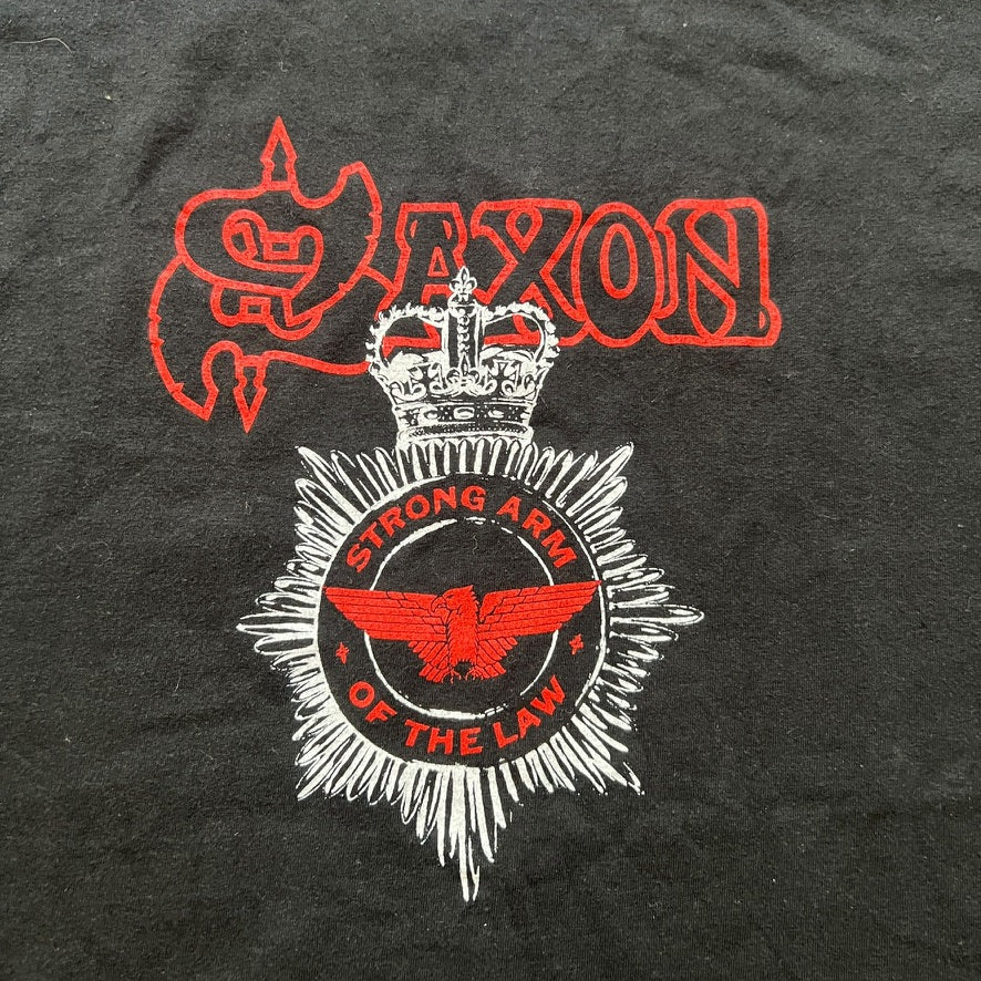 Saxon Band Strong Arm Of The Law Y2K Vintage T-Shirt Size XL