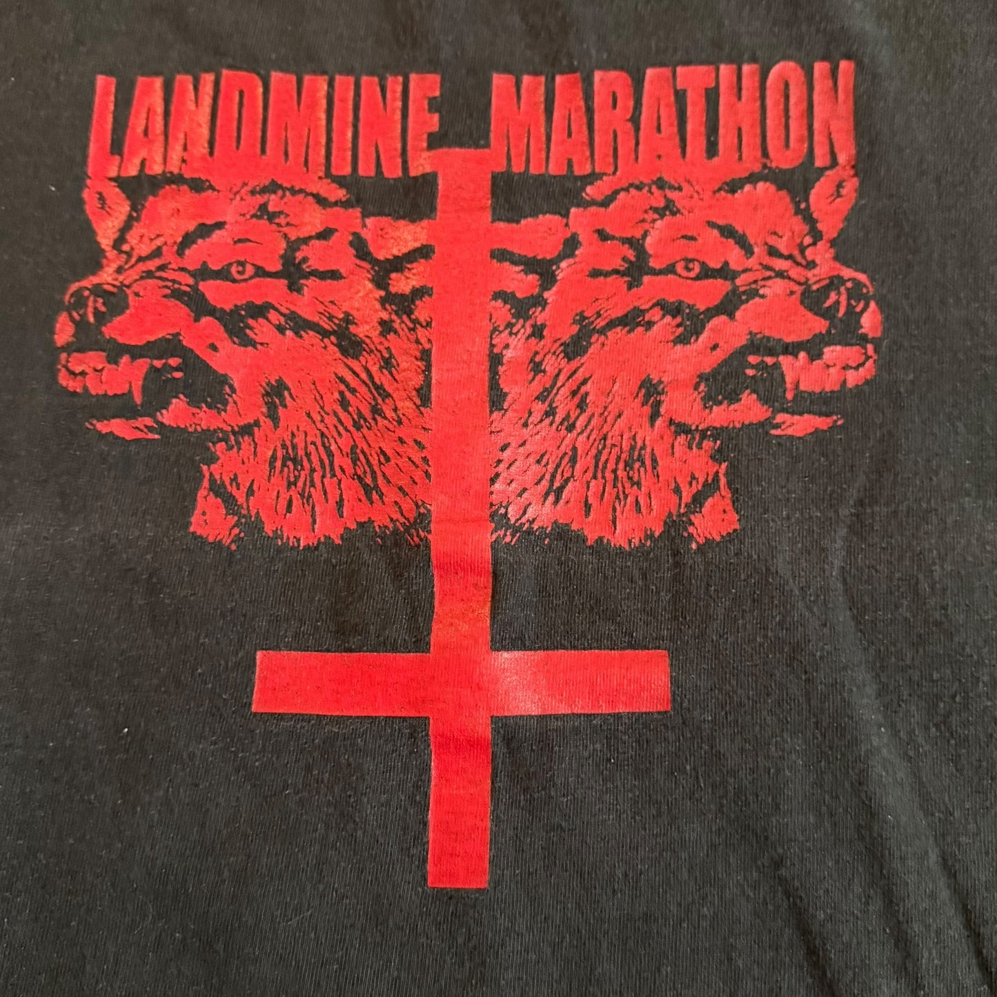 Landmine Marathon Band Cerberus Petrine Cross T-Shirt Size S