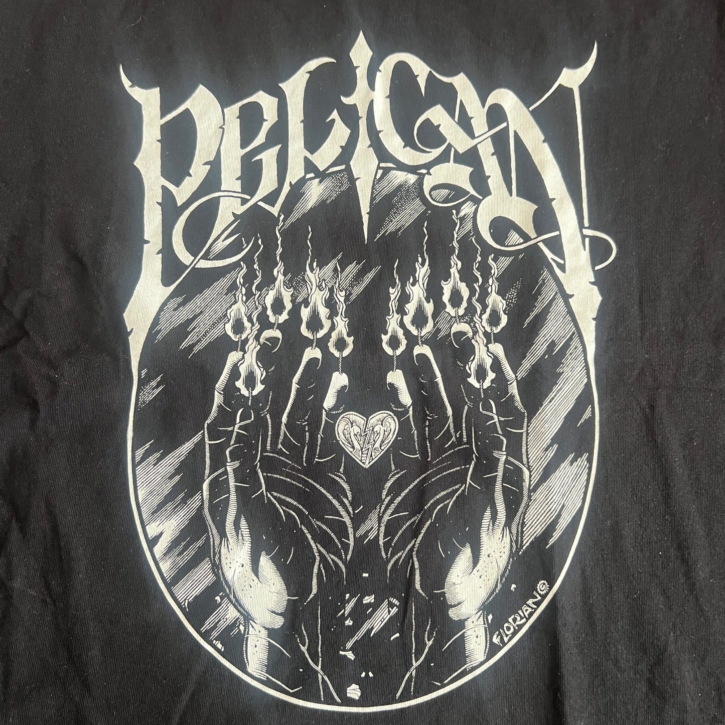 Pelican Band Hand Candles Florian Artwork T-Shirt Size L