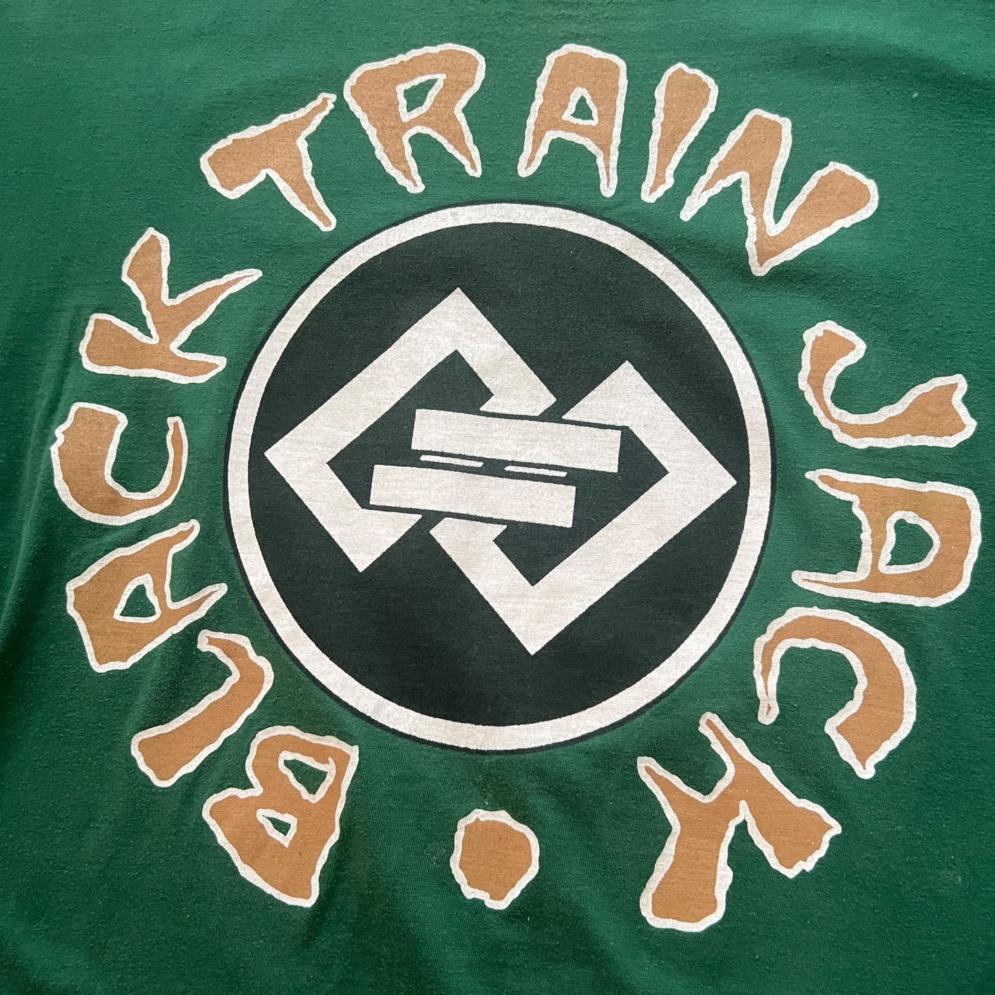 Black Train Jack Band Vintage 90s Green T-Shirt Size XL NYC Punk