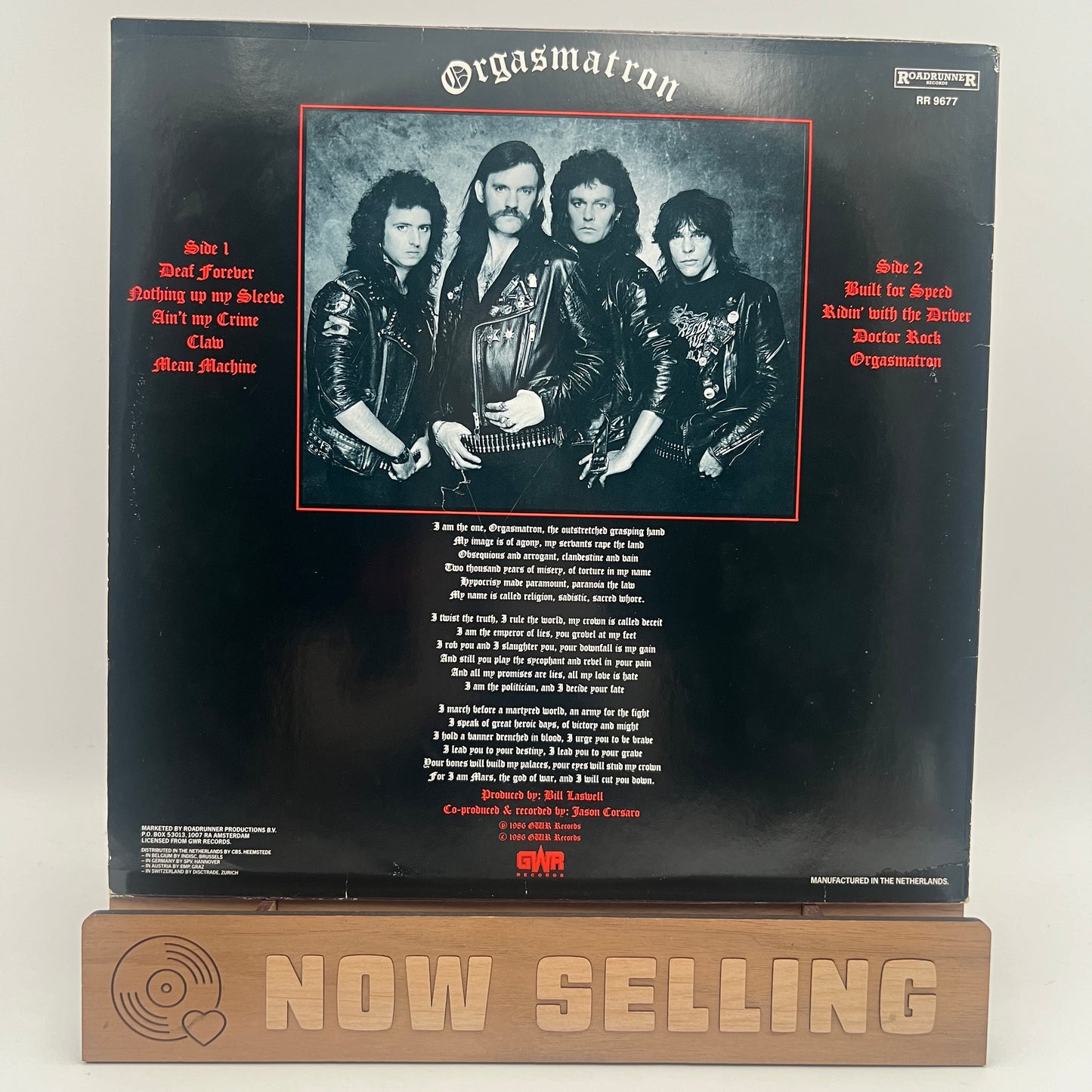 Motorhead - Orgasmatron Vinyl LP Original 1st Press Netherlands