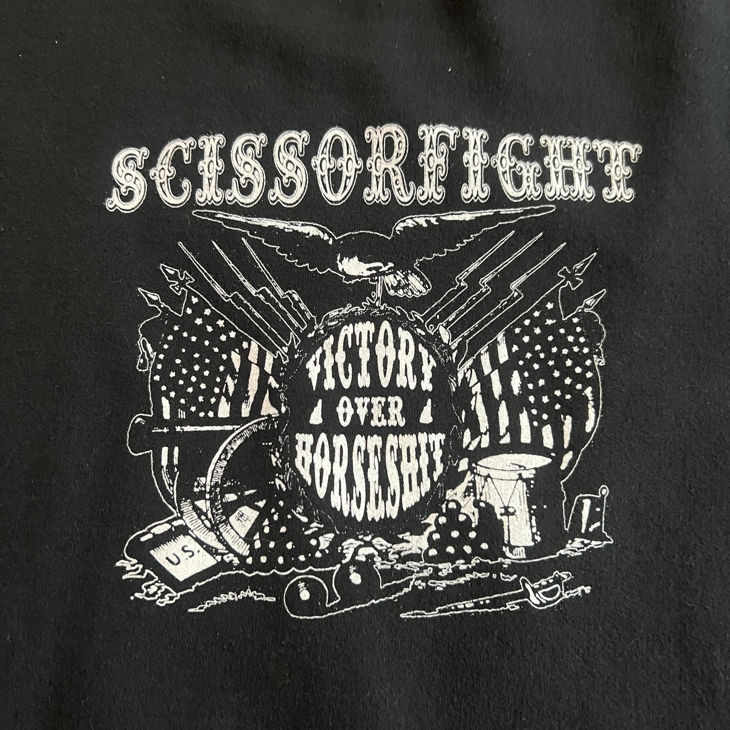 Scissorfight Victory Over Horseshit Crewneck Sweatshirt Black Size L