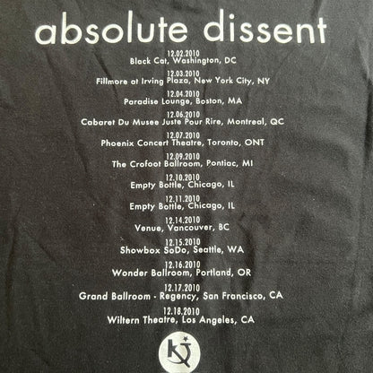 Killing Joke Band Absolute Dissent 2010 Tour T-Shirt XXL Cut Sleeves