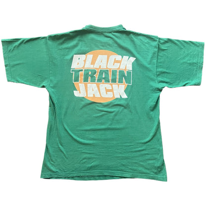 Black Train Jack Band Vintage 90s Green T-Shirt Size XL NYC Punk