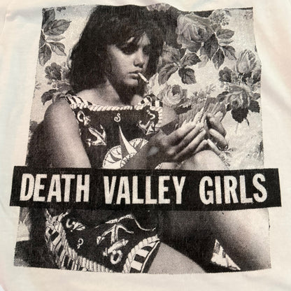 Death Valley Girls Band Cigarette Girl White T-Shirt Size Women's Medium Slim Fit