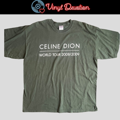 Celine Dion 2008 / 2009 Tour / Taking Chances Dark Green T-Shirt Size XL