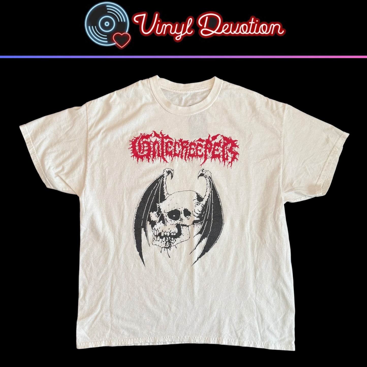 Gatecreeper Band Winged Skull White T-Shirt Size XL