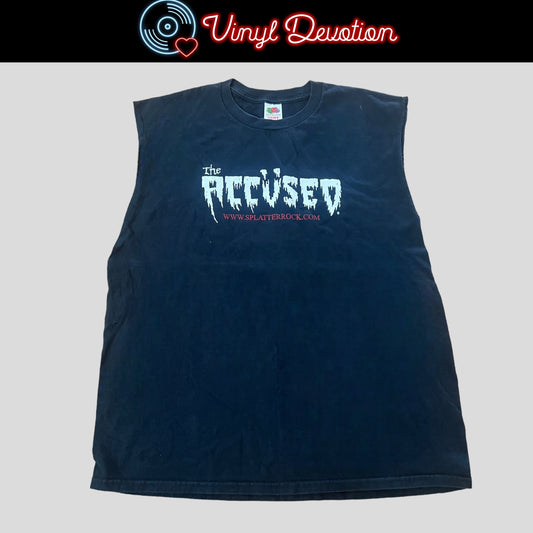 The Accüsed Band Martha Returns 2003 Vintage T-Shirt Size XL Cut Sleeves The Accused