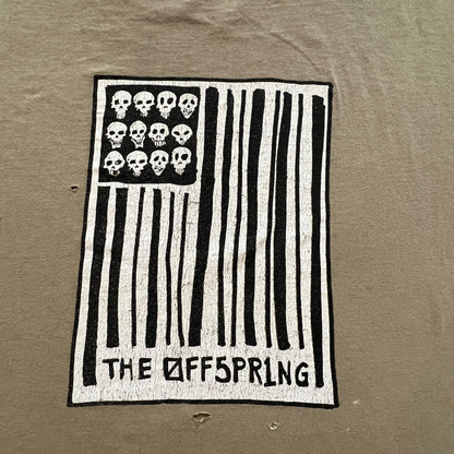 The Offspring Band Barcode Skulls Vintage Tan T-Shirt Size XL