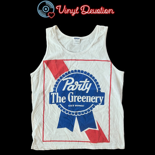 The Greenery Band Party White Tank Top Size M