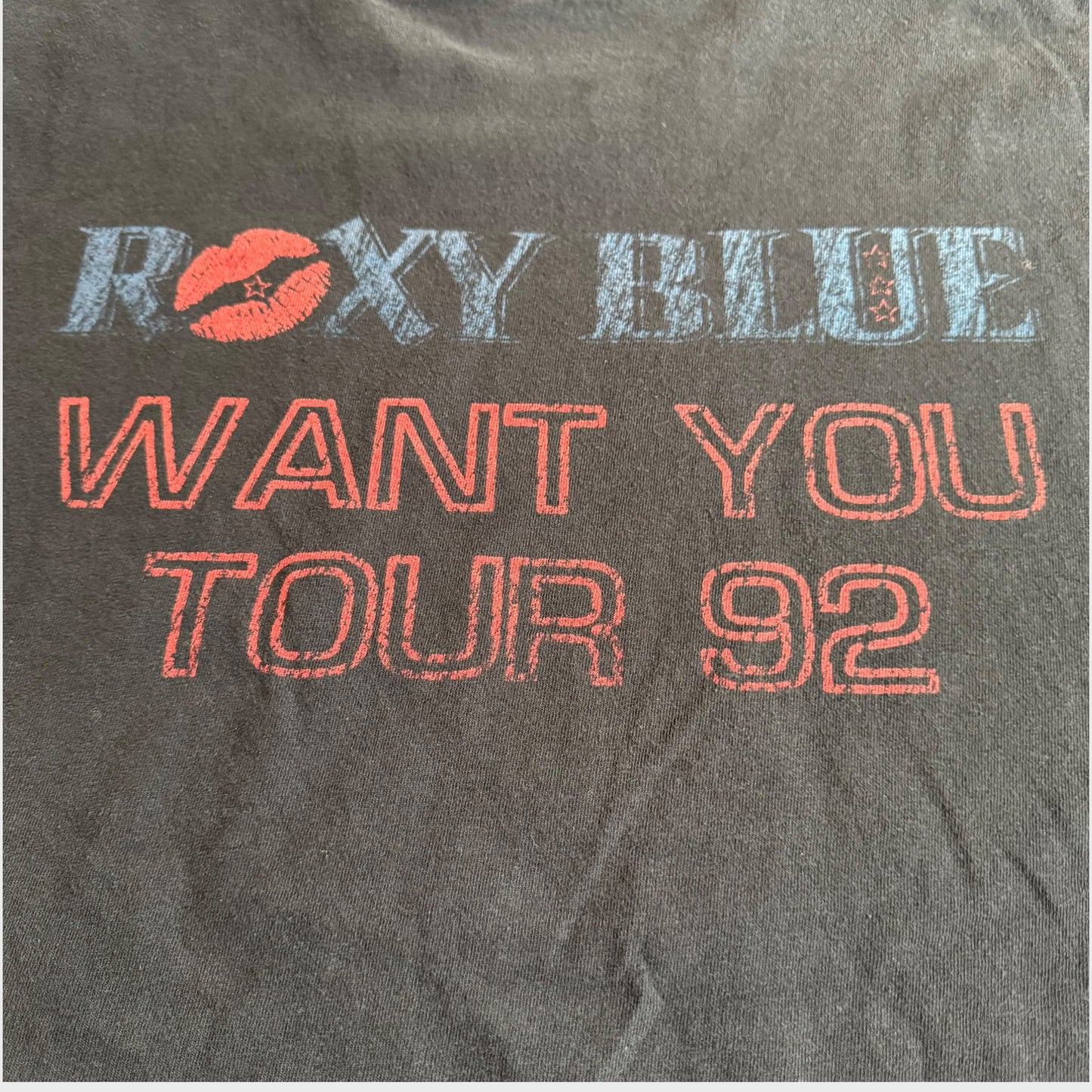 Roxy Blue Band Want Some 92 Tour T-Shirt Size XL Y2K