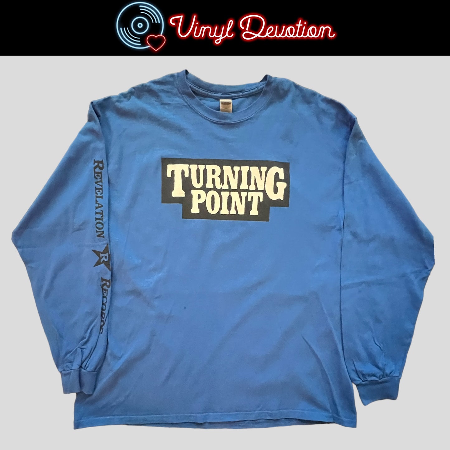 Turning Point Band Revelation Records Long Sleeve Blue T-Shirt Size XL