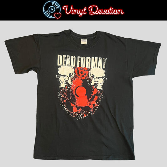 Dead Format Skulls And Records T-Shirt Size L